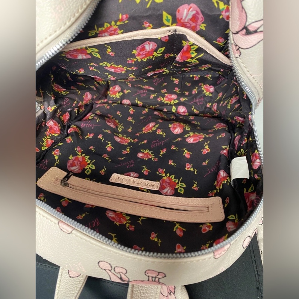 Betsey Johnson Pink and Gray Poodle Backpack - Picture 5 of 6